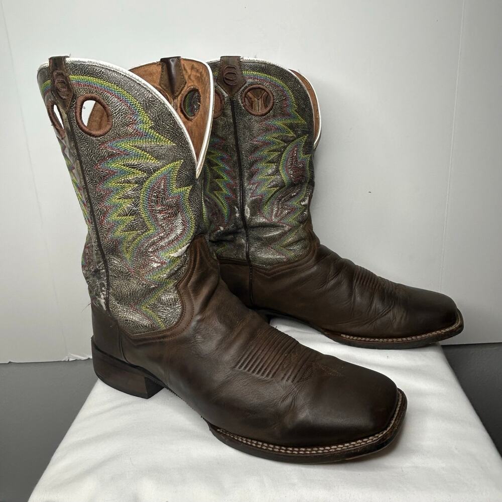 Dan Post Men’s 14 EW Leather Cowboy Boots Metallic Embroidered Western